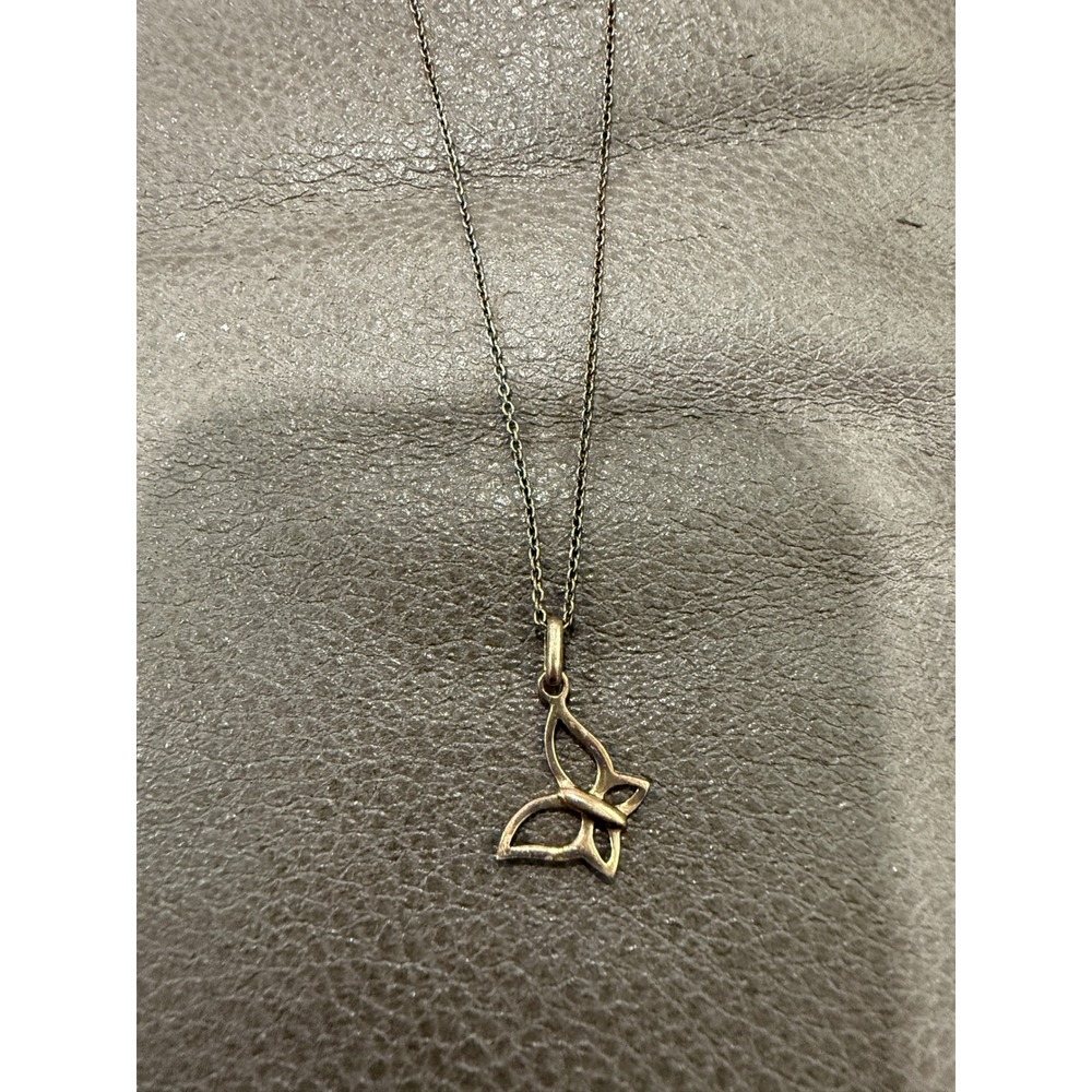 925 Sterling Silver Butterfly Pendant Necklace Made in Italy 620 AR Vintage